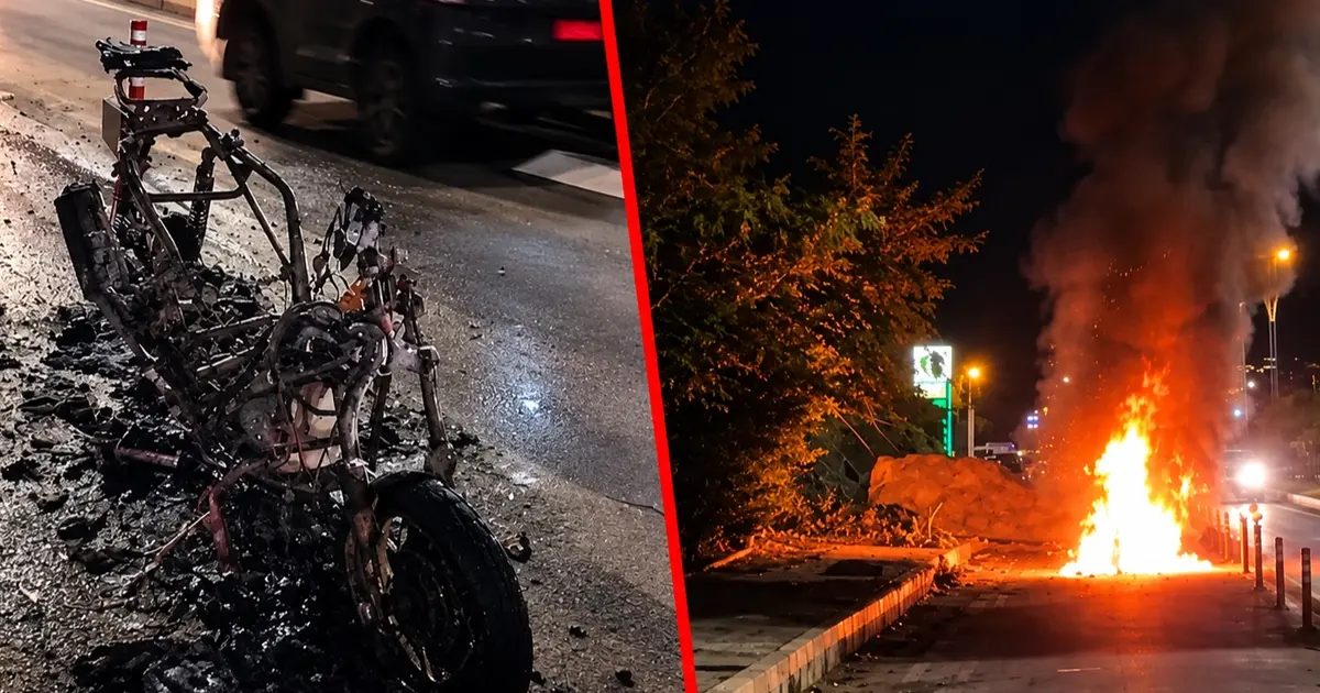 Kozlu Sahil Yolunda Seyir Halindeki Motosiklet Alev Alev Yandı!