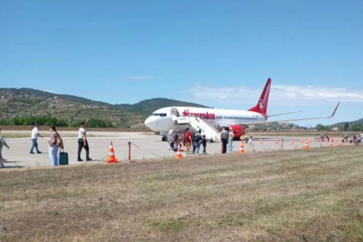 Zonguldak havalimanı'nda gergin anlar!