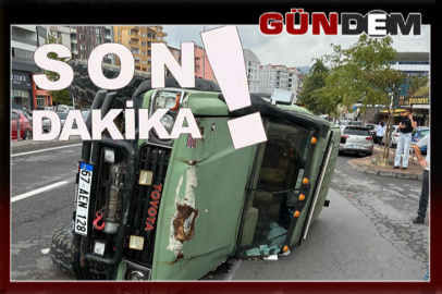 Ereğli'de otomobil takla attı!