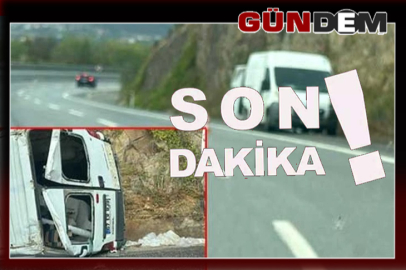 Zonguldak-Ereğli yolunda minibüs devrildi!...