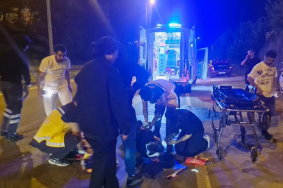 Ters yönden gelen motosiklet, başka bir motosiklete çarpıp kaçtı!