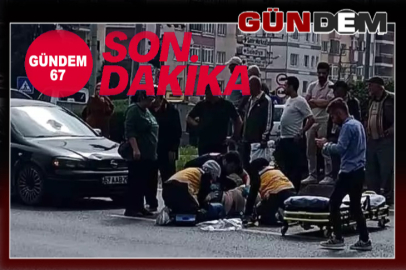 Yolun karşısına geçmek isteyen yayaya çarptı!