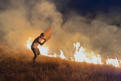 Anız yangını paniğe neden oldu!