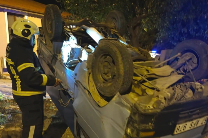 Kozlu'da feci kaza: Takla attı