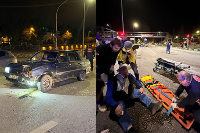 Otomobil, kırmızı ışıkta duran motosiklete çarptı ...