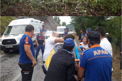 Yaralıları taşıyan otomobilde kaza yaptı!