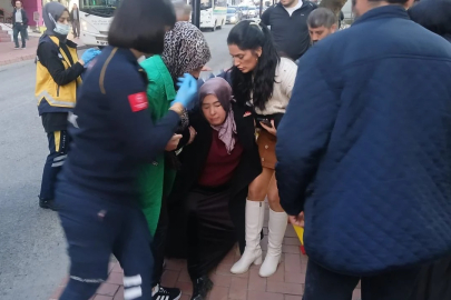 Motosiklet yaya kadına çarptı!