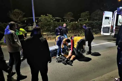 Dengesini kaybeden motosiklet sürücüsü kaza yaptı!