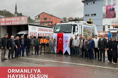 Belediyeye çöp toplama aracı hibe edildi!