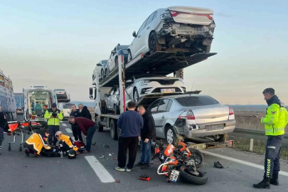 Tıra arkadan çarpan motosikletin sürücüsü yaralandı!