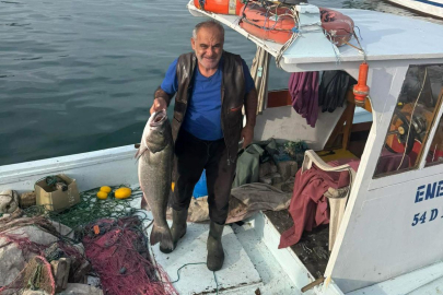 Balıkçı ağına 10 kiloluk levrek takıldı!
