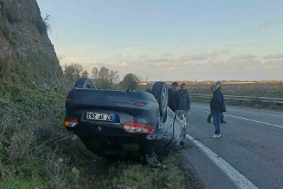 Otomobil takla atarak durabildi: 1 yaralı
