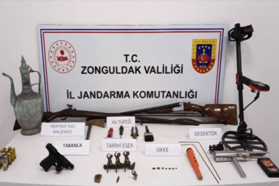 Zonguldak’ta tarihi eserler ve silah ele geçirildi!