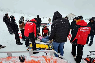 Kızak keyfi kazayla sonlandı!