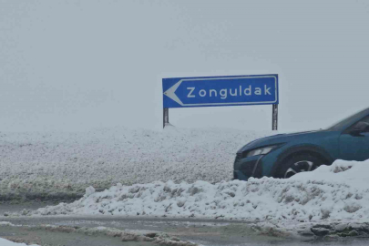 Zonguldak'ta kar etkili oldu!