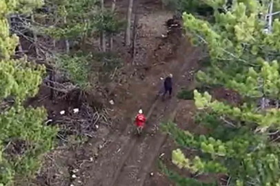 Kaçak avcılık yapanlar drona takıldı!