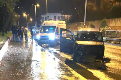 Sahil yolunda korkutan kaza!