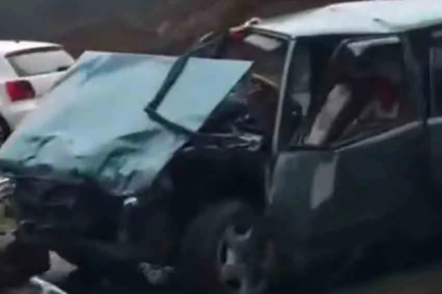 Tünel girişinde iki araç çarpıştı: 2 yaralı!