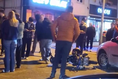 Otomobil ile motosiklet çarptı!