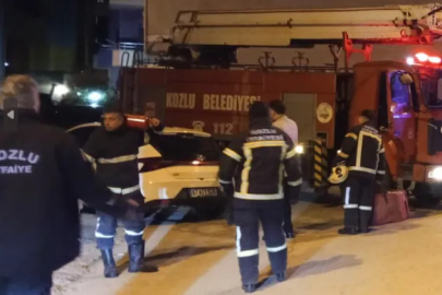 Yangına giden itfaiye ile otomobil çarpıştı