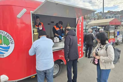 Zonguldak'ta soğuk havada sıcak ikram!