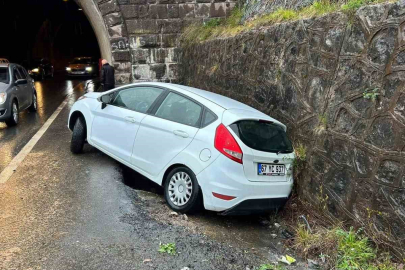 Tünele çarparak durabildi!