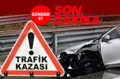 Yağışlı yolda otomobil bariyere çarptı!