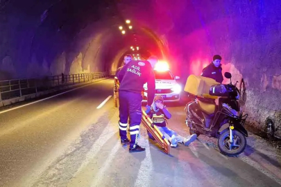 Tünelde motosiklet kazası!