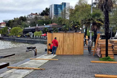 Sahilde fuar hazırlığı başladı!