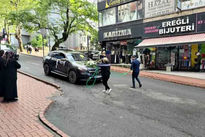 Düğün konvoyuna sürpriz engel!