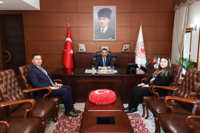Kilimli kaymakamı ve belediye başkanı Vali’yi ziyaret etti