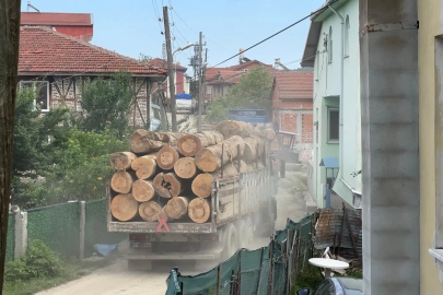 Tomruk kamyonlarına köylü engeli... "Geçit vermeyeceğiz"