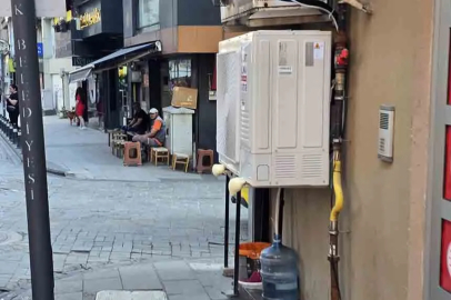 Zonguldak Merkezde Skandal Kaldırımdaki dev klima tepki çekti