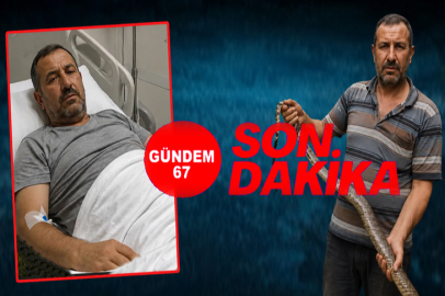 Kendisini ısıran yılanla beraber hastaneye gitti