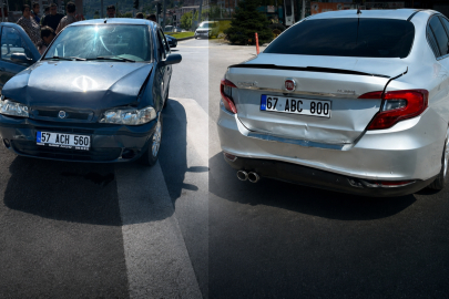 Kozlu’da iki otomobil çarpıştı: Ekipler sevk edildi