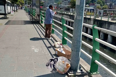 Zonguldak'ta dereyi kefal bastı, oltasını kapan koştu!