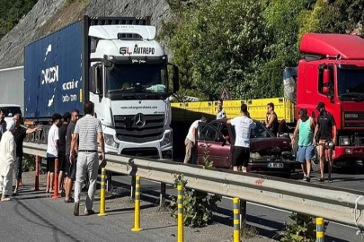 Kamyona arkadan çarptı: 2 kişi yaralandı