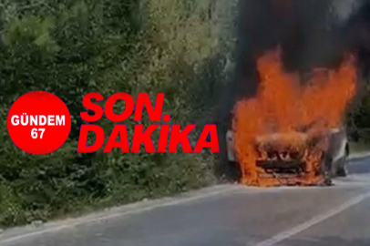Zonguldak'ta Otomobil alev alev yandı!