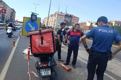 Motosikleti mıcıra kaptırdı!