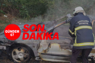 Park halindeki araç alev alev yandı!