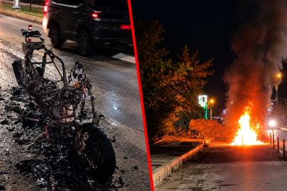Kozlu Sahil Yolunda Seyir Halindeki Motosiklet Alev Alev Yandı!