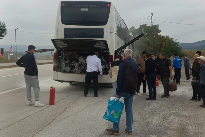 Otobüste yangın çıktı, yolcular isyan etti!