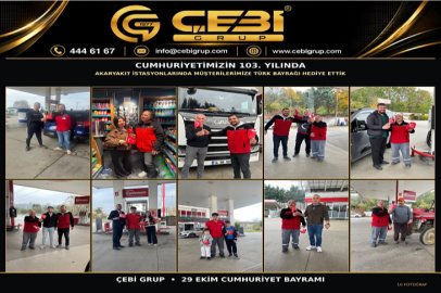 ÇEBİ GRUP’TAN 29 EKİM’DE ANLAMLI JEST: AKARYAKIT İSTASYONLARINDA MÜŞTERİLERE TÜRK BAYRAĞI HEDİYE EDİLDİ